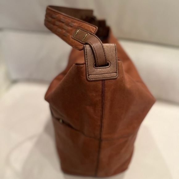 Kooba Large Brown Leather Tote Bag Purse Handbag Boho - Picture 5 of 16